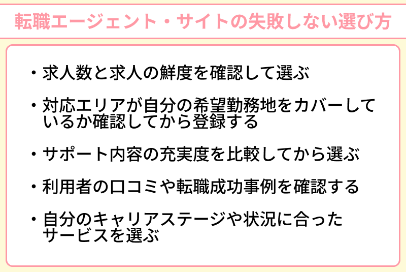 美容師向け転職エージェント・サイトの失敗しない選び方のイラスト
